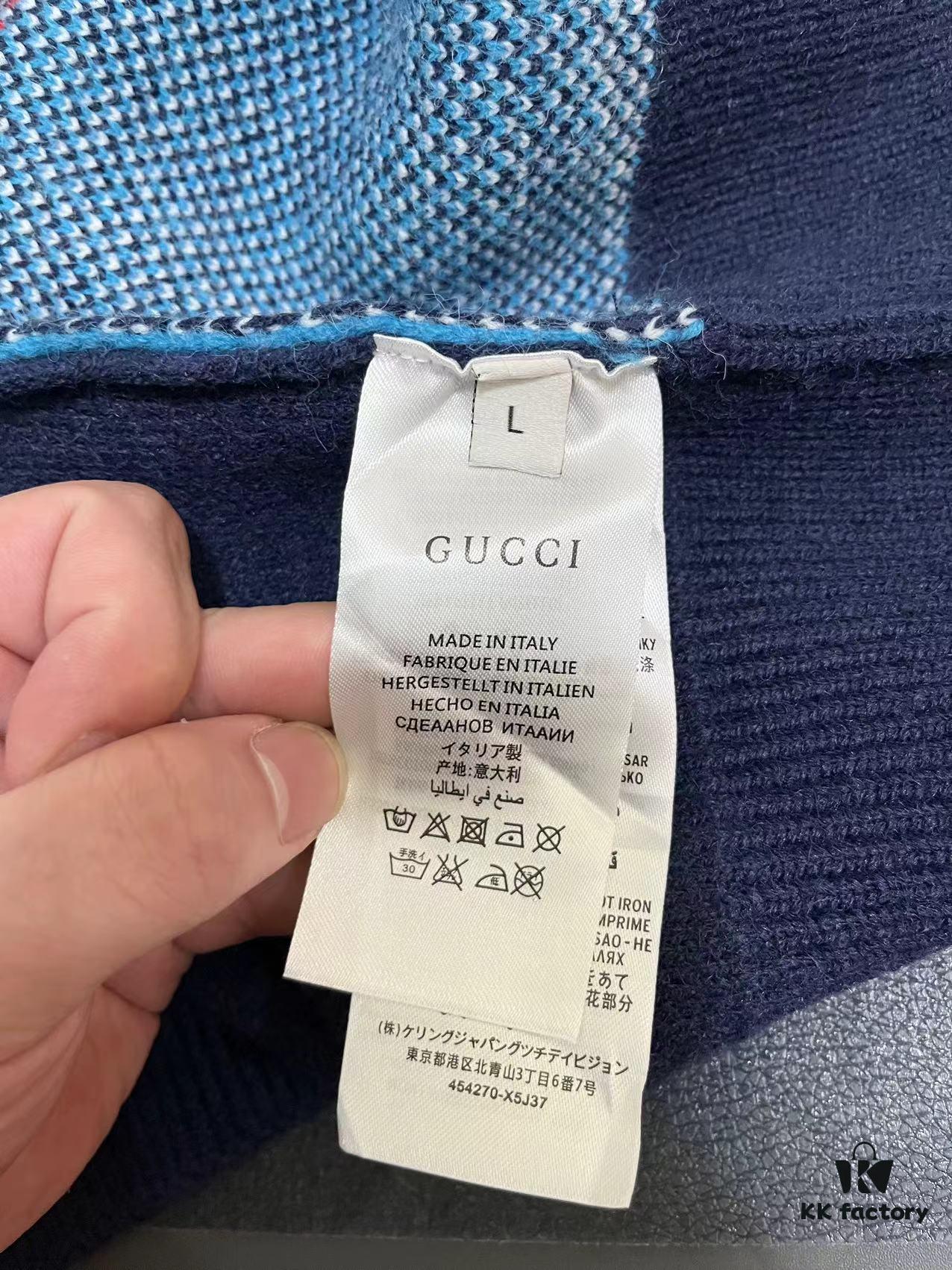 GUCCI x Artist Collaboration Face Print Crew Neck Long Sleeve Sweater