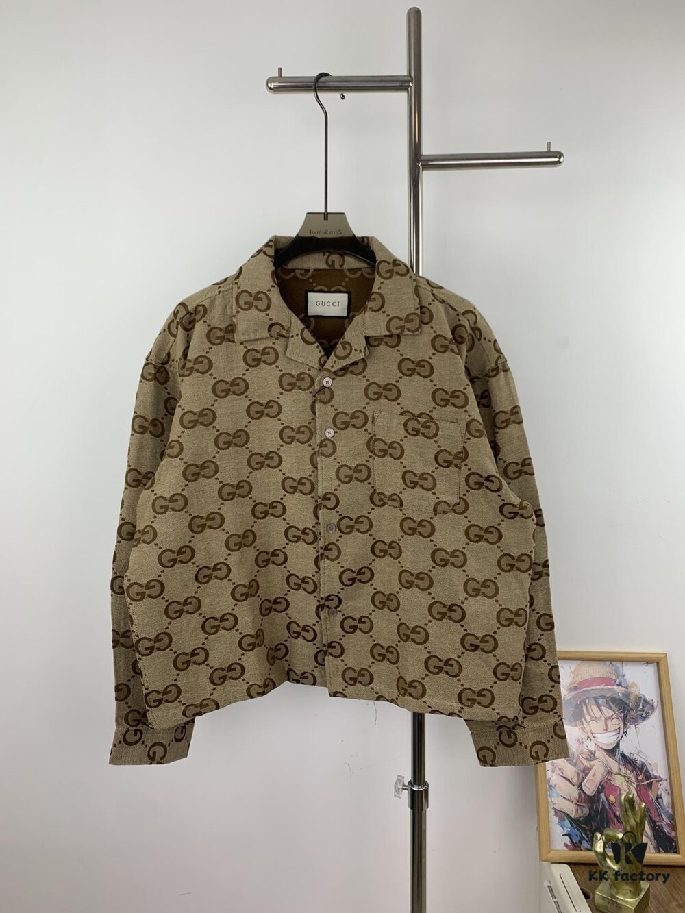 New Gucci GUCCI 24FW Double G Jacquard Lapel Long-Sleeve Shirt Jacket