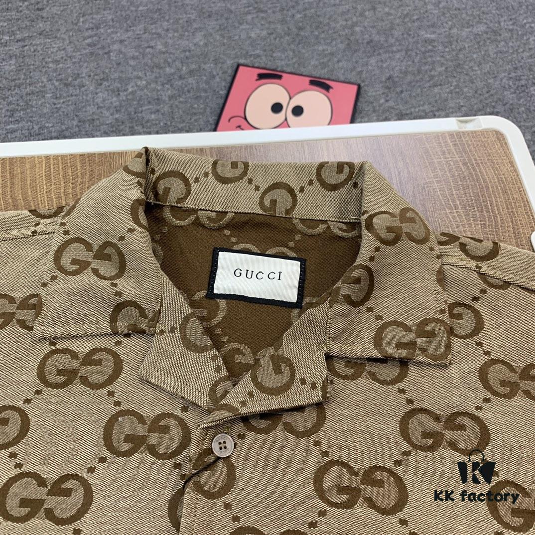 New Gucci GUCCI 24FW Double G Jacquard Lapel Long-Sleeve Shirt Jacket