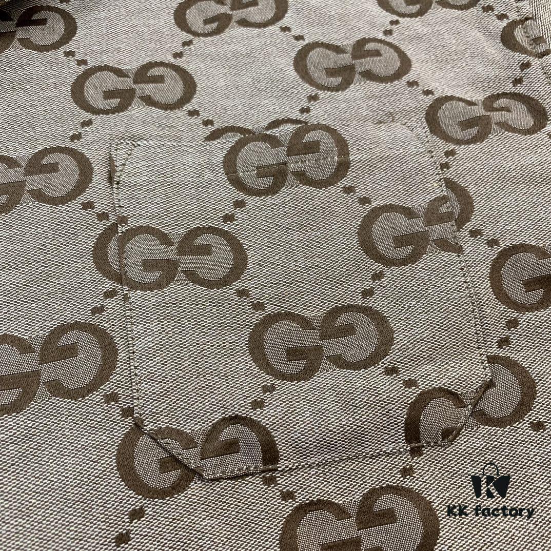 New Gucci GUCCI 24FW Double G Jacquard Lapel Long-Sleeve Shirt Jacket