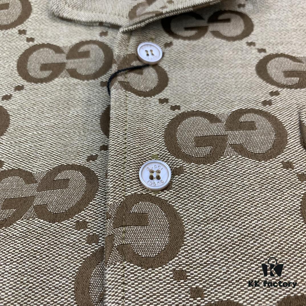 New Gucci GUCCI 24FW Double G Jacquard Lapel Long-Sleeve Shirt Jacket