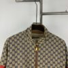 New GUCCI Classic Double G Jacquard Patchwork Zipper Jacket Unisex Trench Coat