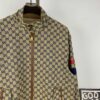 New GUCCI Classic Double G Jacquard Patchwork Zipper Jacket Unisex Trench Coat
