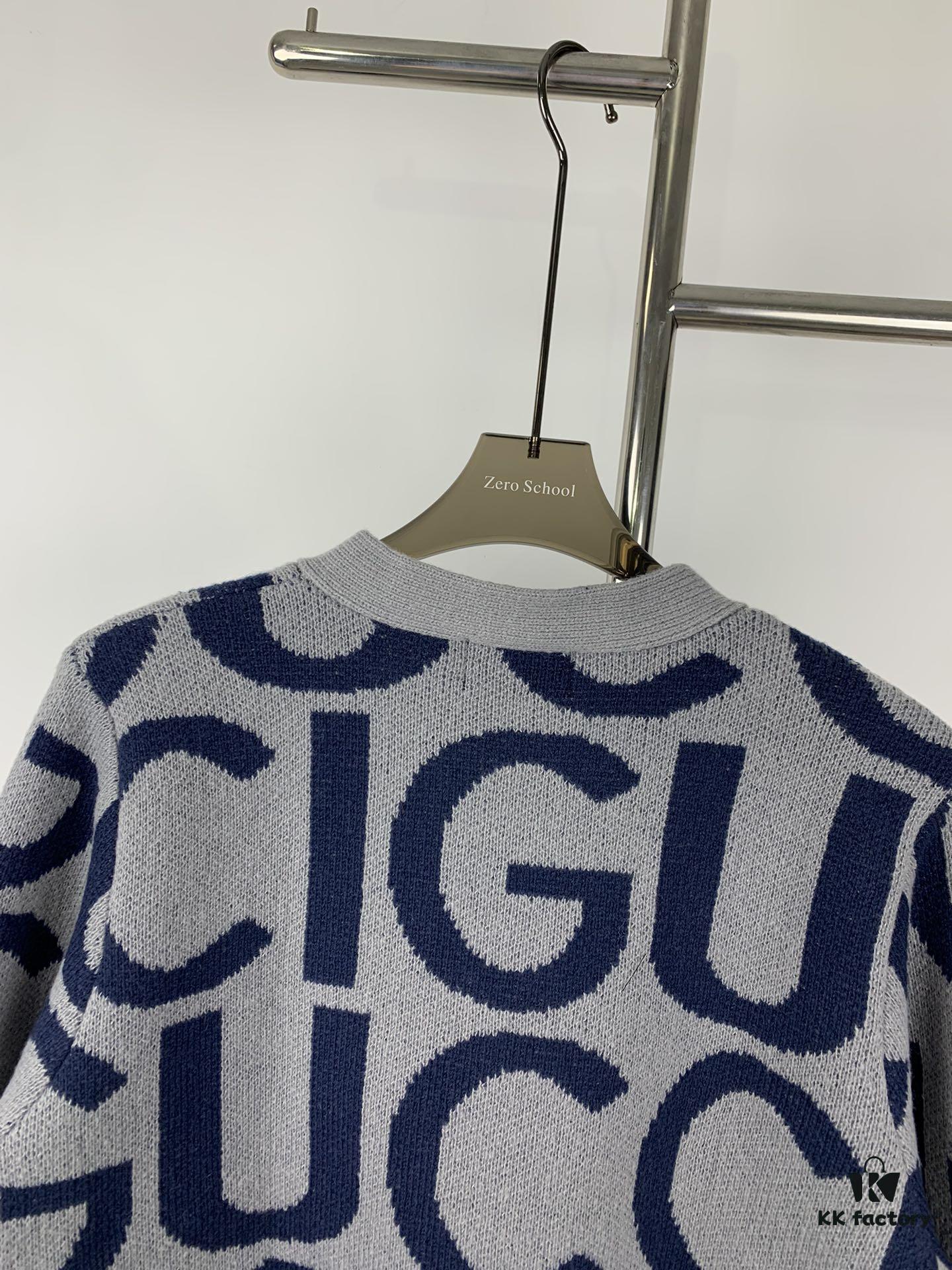 New GUCCI Double G Monogram Knit Cardigan Unisex
