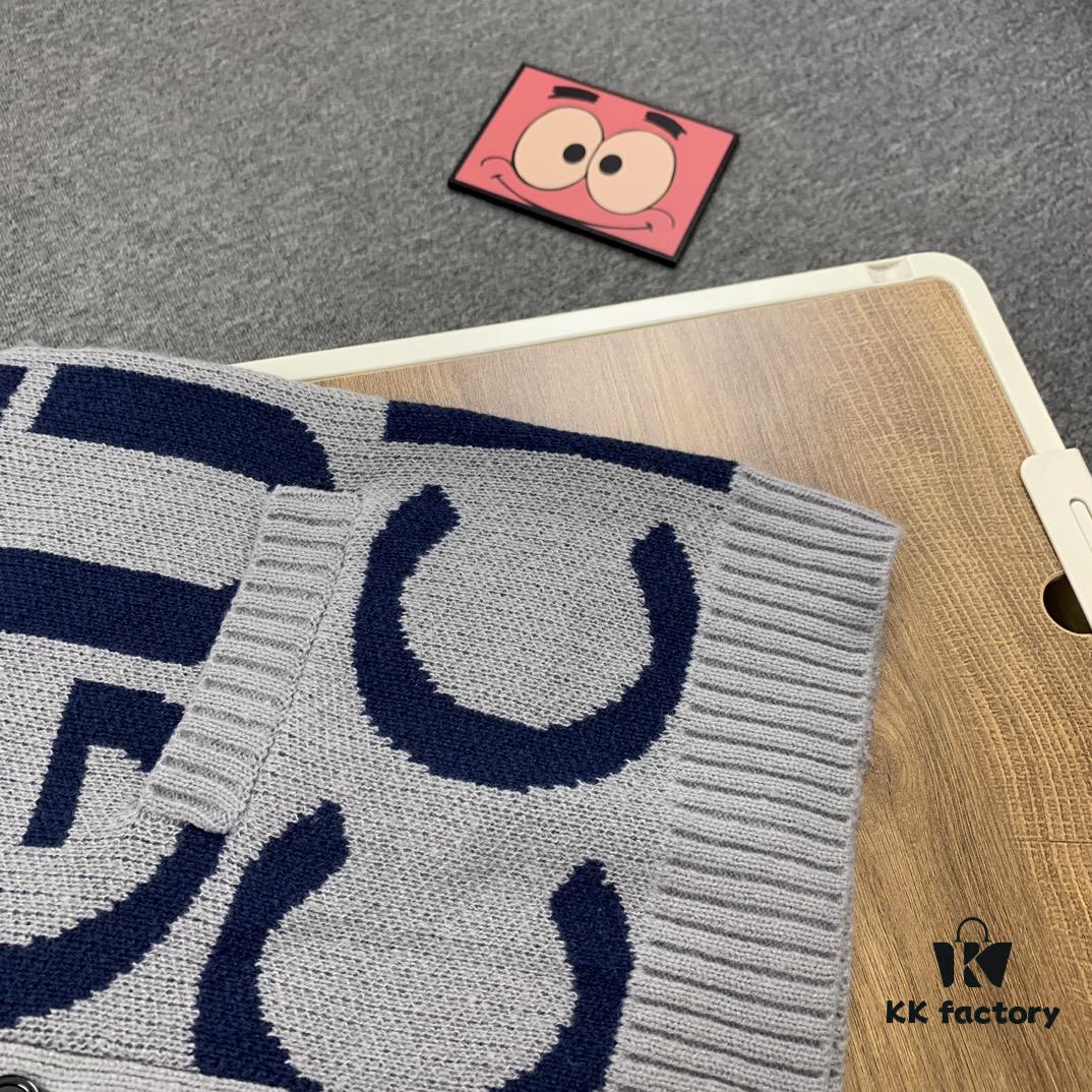 New GUCCI Double G Monogram Knit Cardigan Unisex