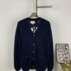 New Gucci Jacquard Knit V-Neck Cardigan Unisex College Style