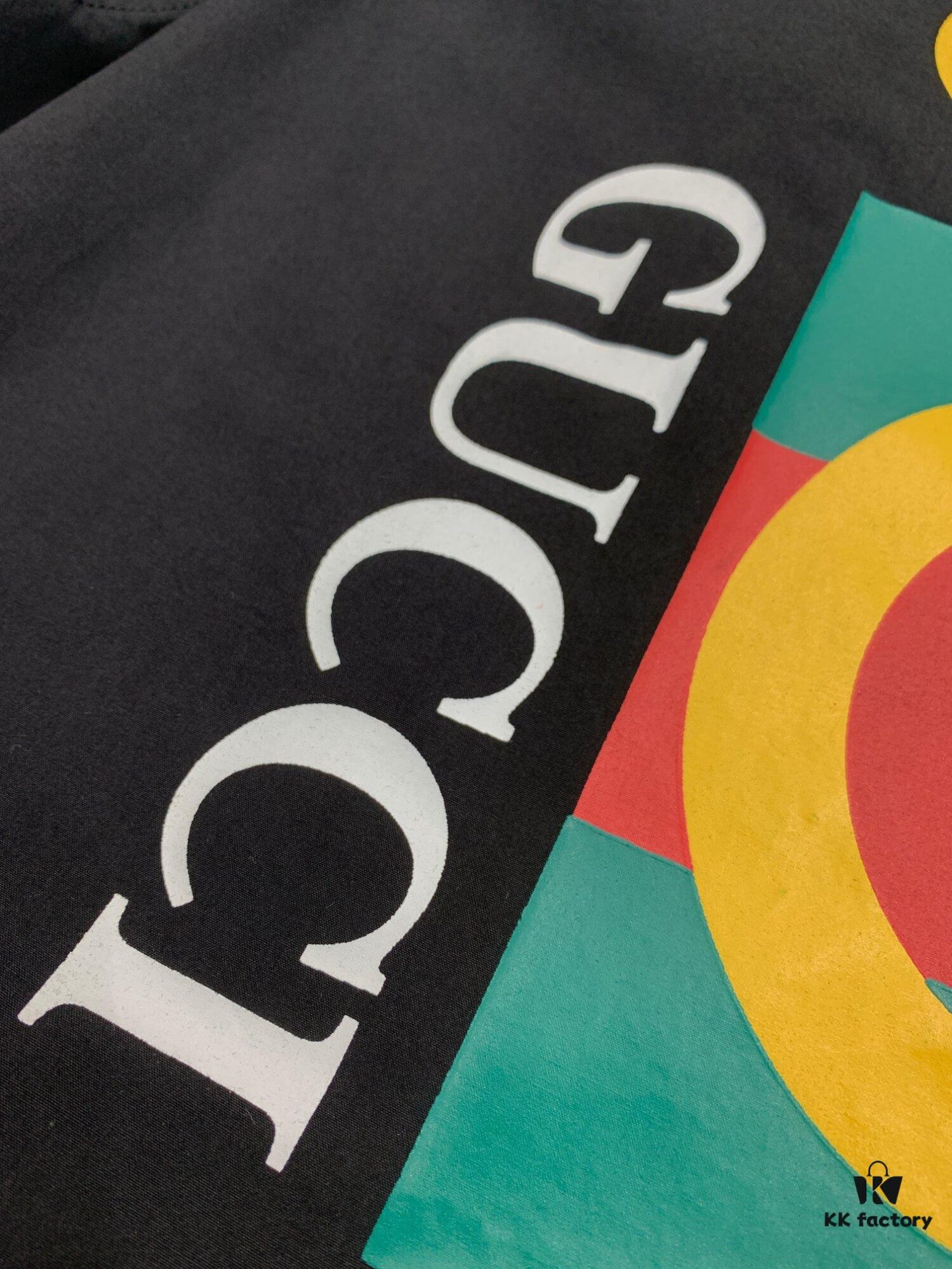 New Gucci Red-Green Double Ring Print Checked Oversized Logo Button Shirt