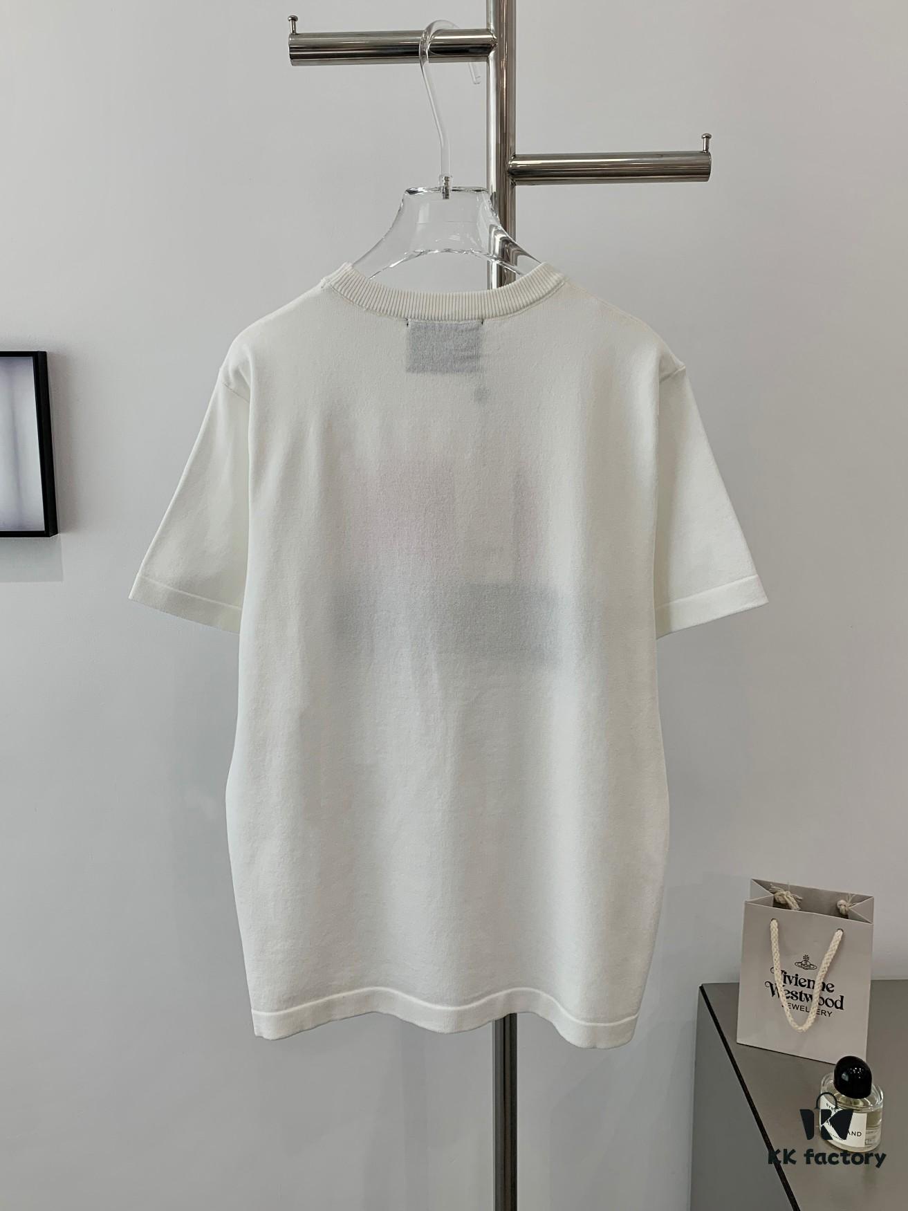 New GUCCI Gucci Arrow Red Logo 2024 Spring and Summer Knitted Short-Sleeve Unisex Top