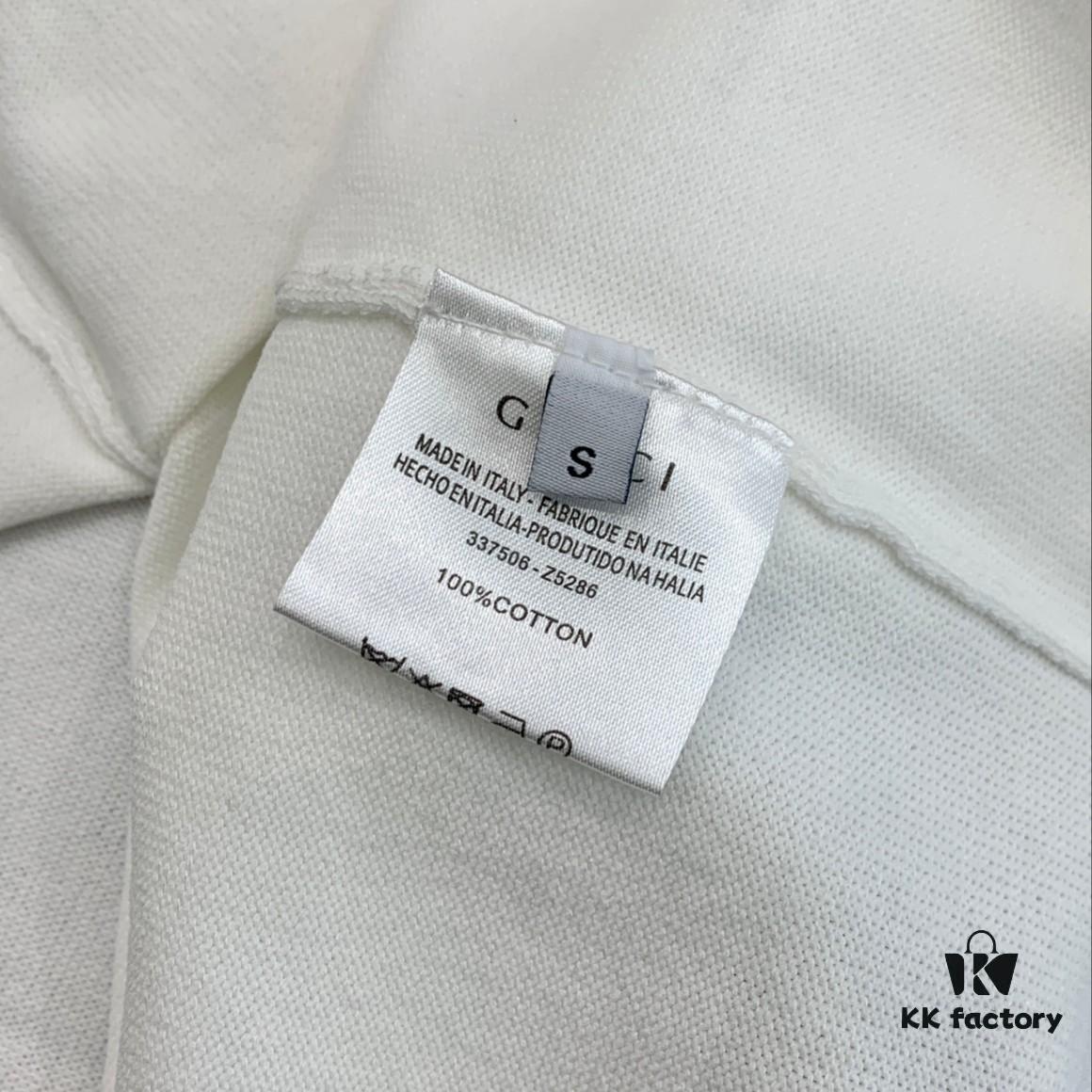 New GUCCI Gucci Arrow Red Logo 2024 Spring and Summer Knitted Short-Sleeve Unisex Top