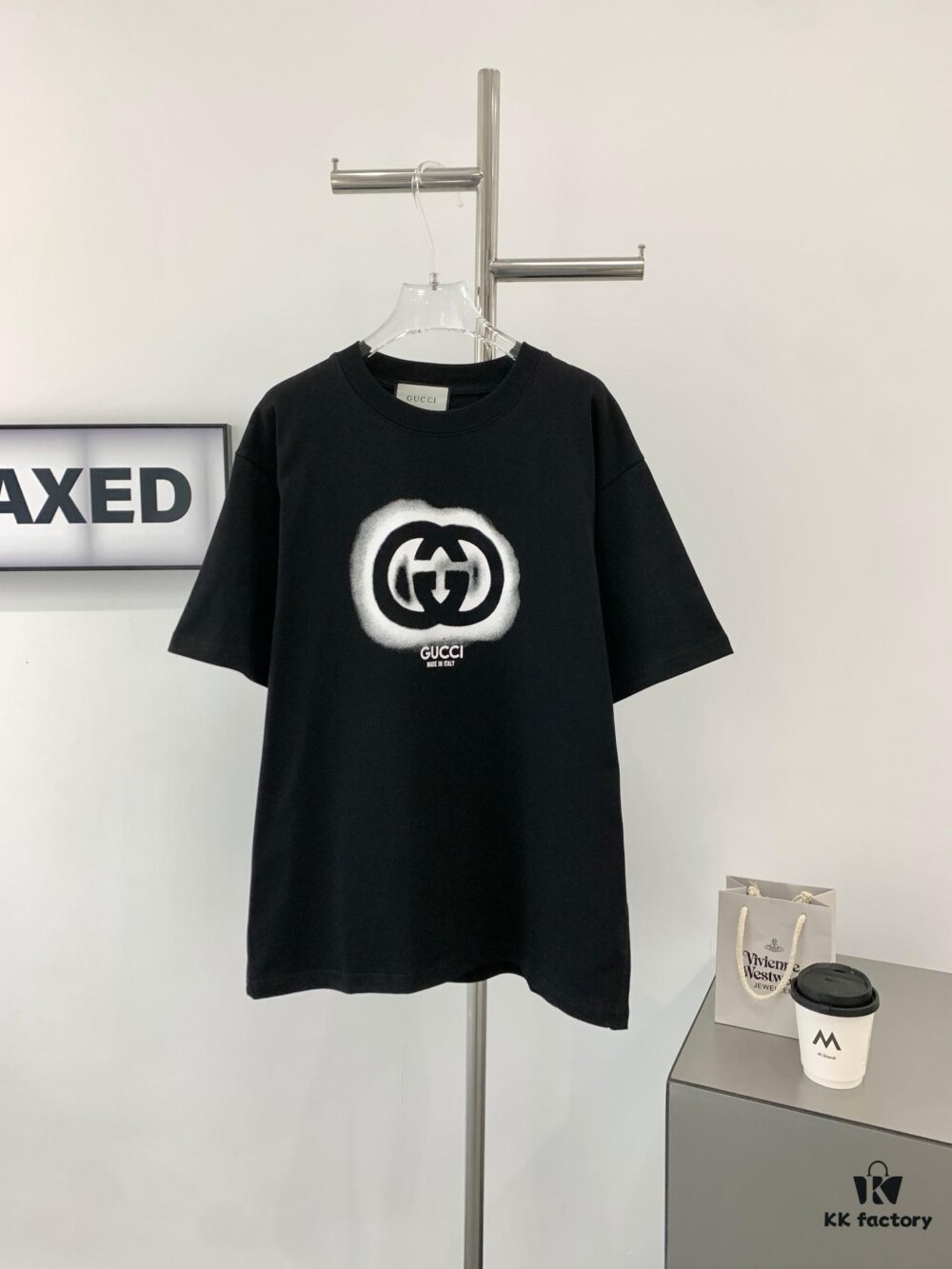 New 2024 Pre-Spring Gucci Double G Graffiti Print Knitted Cotton T-Shirt