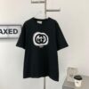New 2024 Pre-Spring Gucci Double G Graffiti Print Knitted Cotton T-Shirt