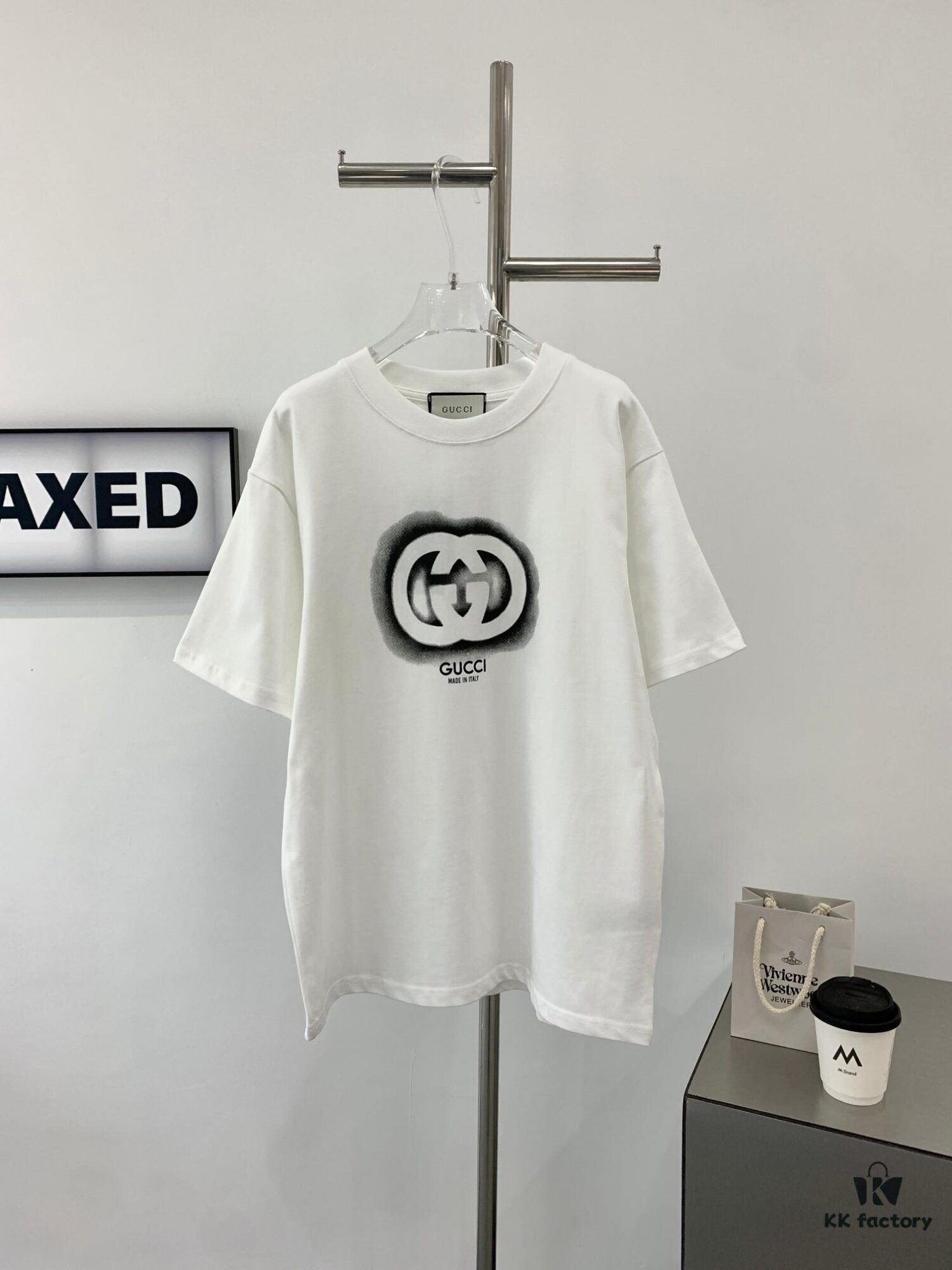 New 2024 Pre-Spring Gucci Double G Graffiti Print Knitted Cotton T-Shirt