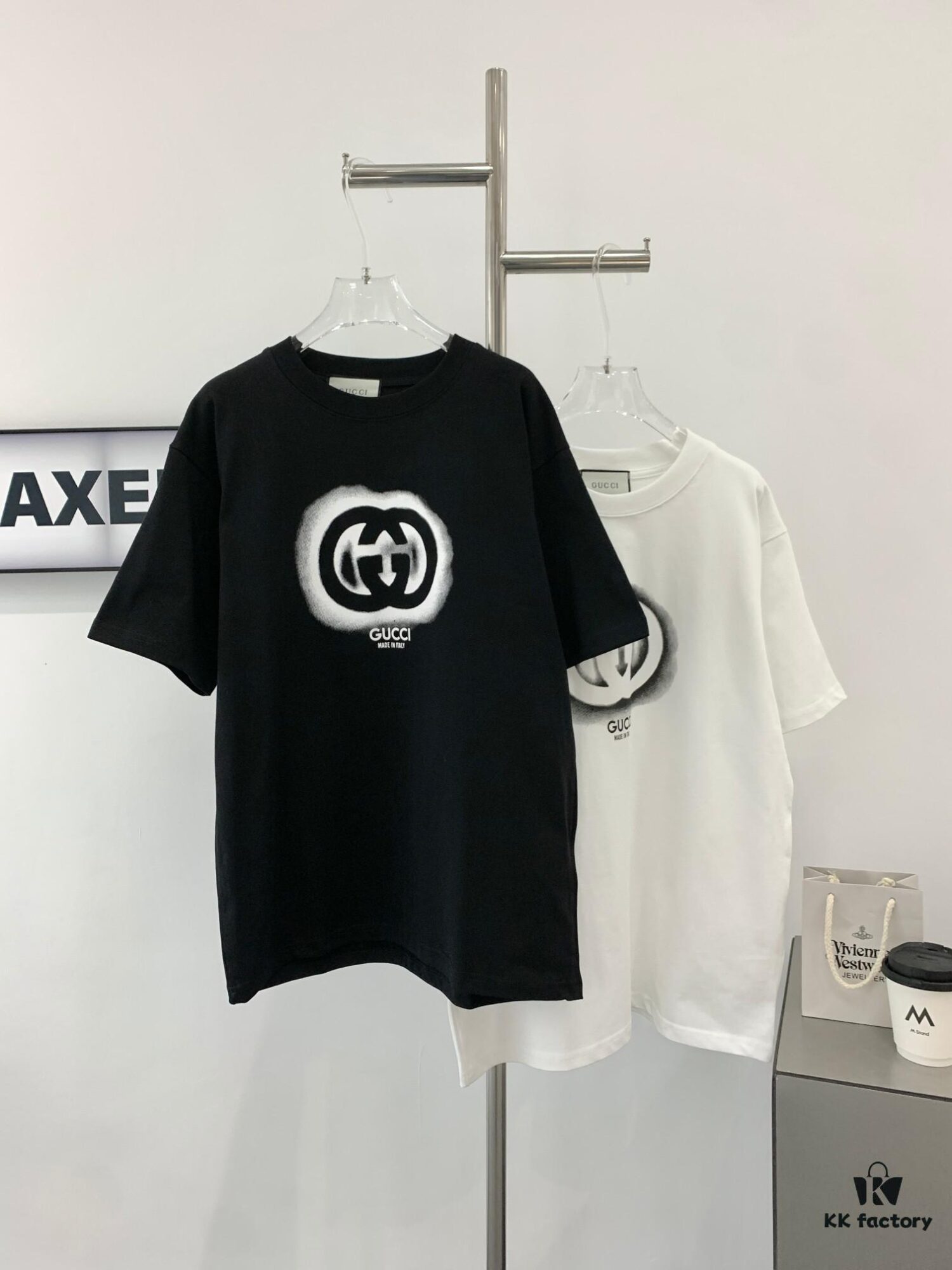 New 2024 Pre-Spring Gucci Double G Graffiti Print Knitted Cotton T-Shirt