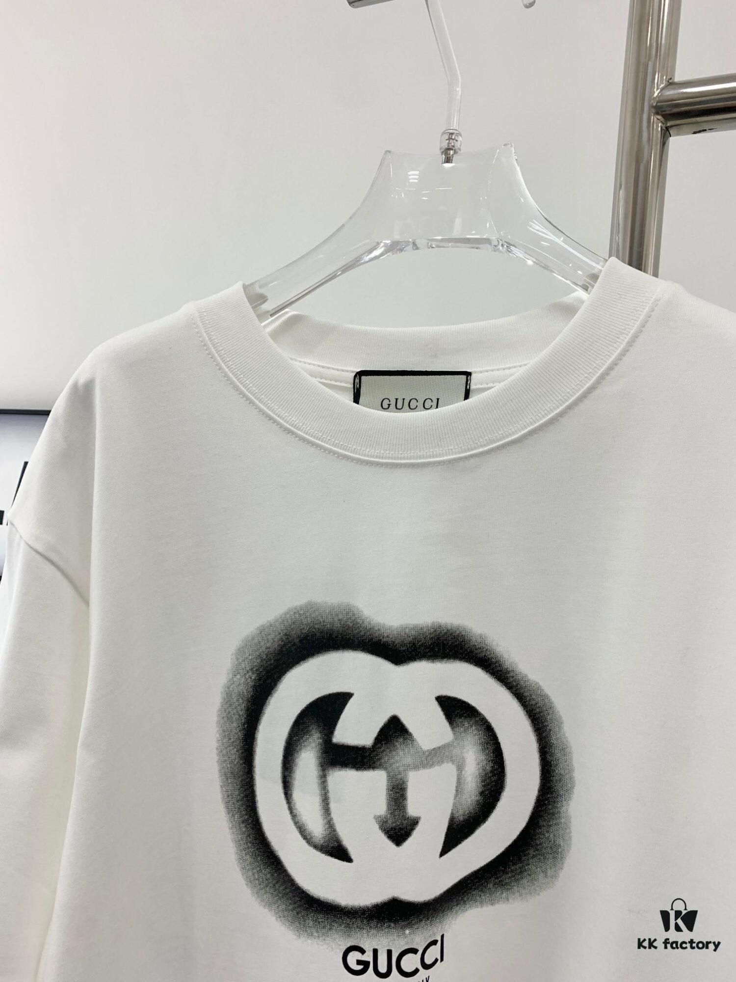 New 2024 Pre-Spring Gucci Double G Graffiti Print Knitted Cotton T-Shirt