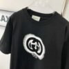 New 2024 Pre-Spring Gucci Double G Graffiti Print Knitted Cotton T-Shirt