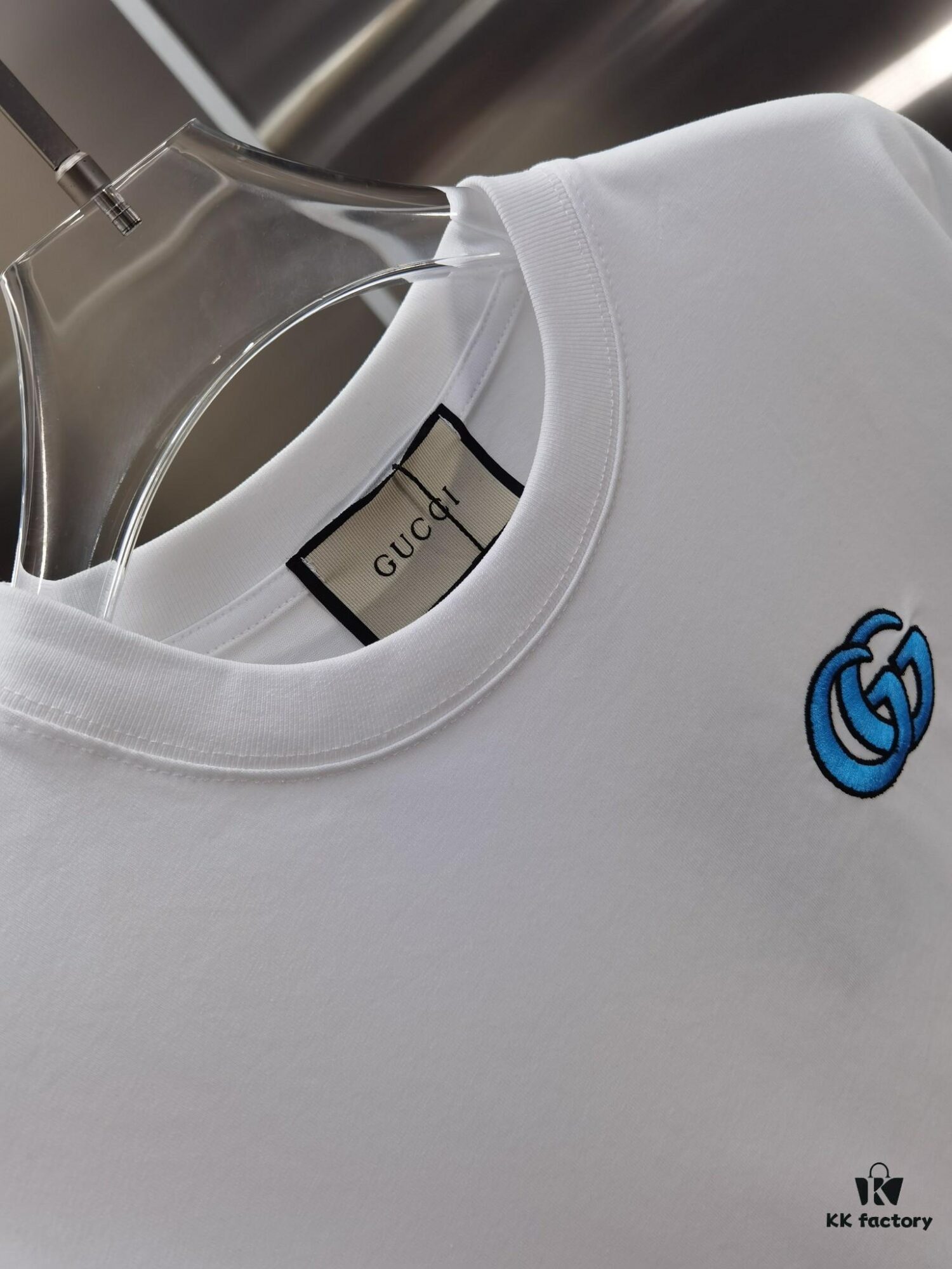 Gucci Embroidered Short Sleeve T-Shirt (Top Quality Version, Different from Standard Stock)