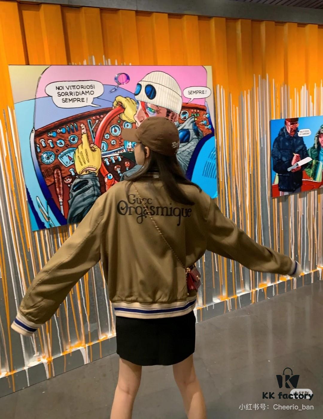 GUCCI Fall New Arrival Reversible Baseball Jacket Unisex Pilot Coat