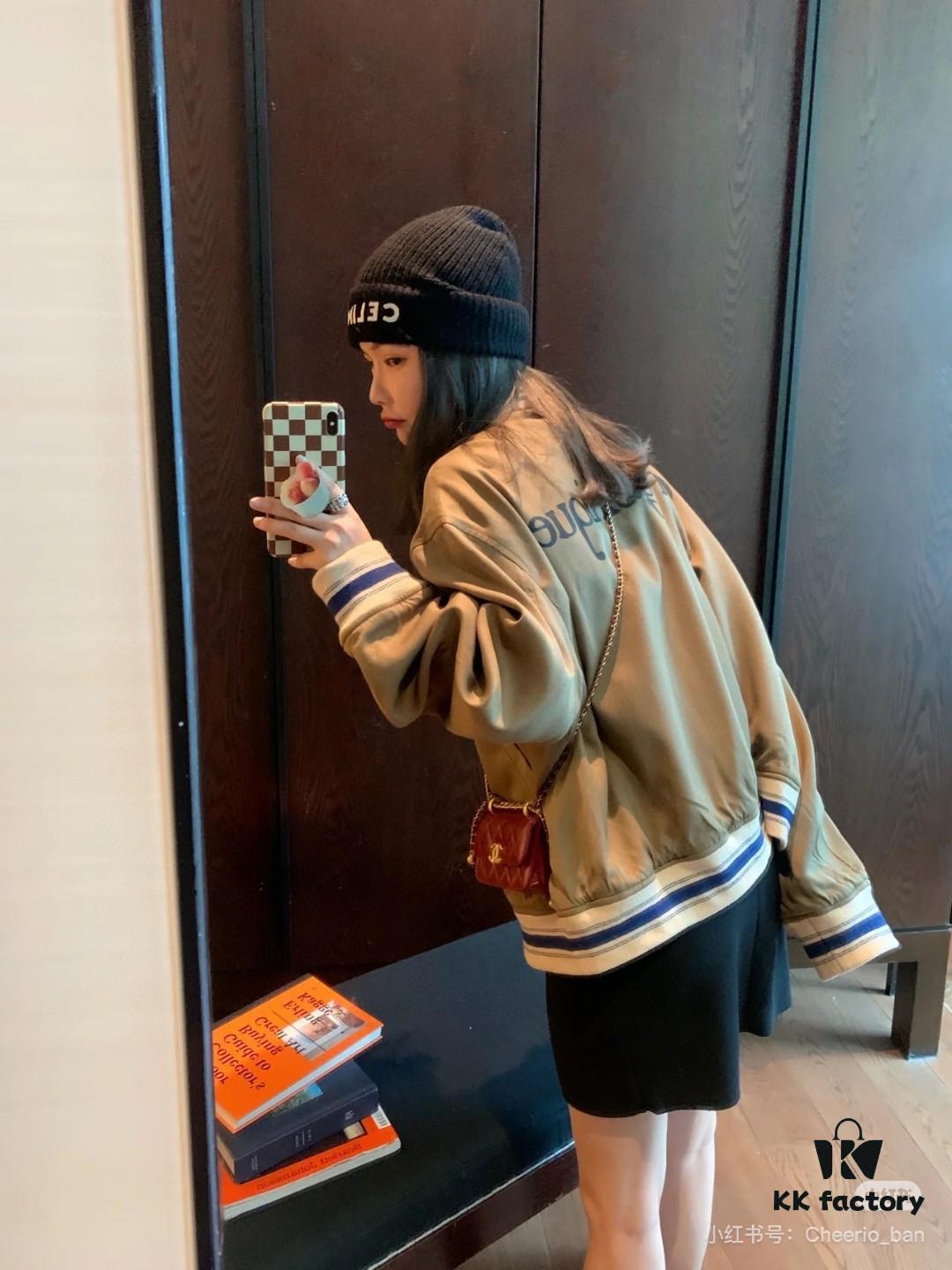 GUCCI Fall New Arrival Reversible Baseball Jacket Unisex Pilot Coat