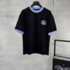 GUCCI 25SS New Arrival Round Neck T-Shirt! Custom GG 3D Embroidery Craftsmanship, Ribbed Blue Trims on Neck and Cuffs for a Youthful Look, Fashionable Color Matching, Stylish and Vibrant Overall Appearance. Made from 260g High-Quality Cotton for Exceptional Comfort and Soft, Premium Texture. Colors: Black, White. European Size: S, M, L, XL (Recommended Size M for Height 175cm / Weight 70kg)