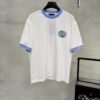 GUCCI 25SS New Arrival Round Neck T-Shirt! Custom GG 3D Embroidery Craftsmanship, Ribbed Blue Trims on Neck and Cuffs for a Youthful Look, Fashionable Color Matching, Stylish and Vibrant Overall Appearance. Made from 260g High-Quality Cotton for Exceptional Comfort and Soft, Premium Texture. Colors: Black, White. European Size: S, M, L, XL (Recommended Size M for Height 175cm / Weight 70kg)