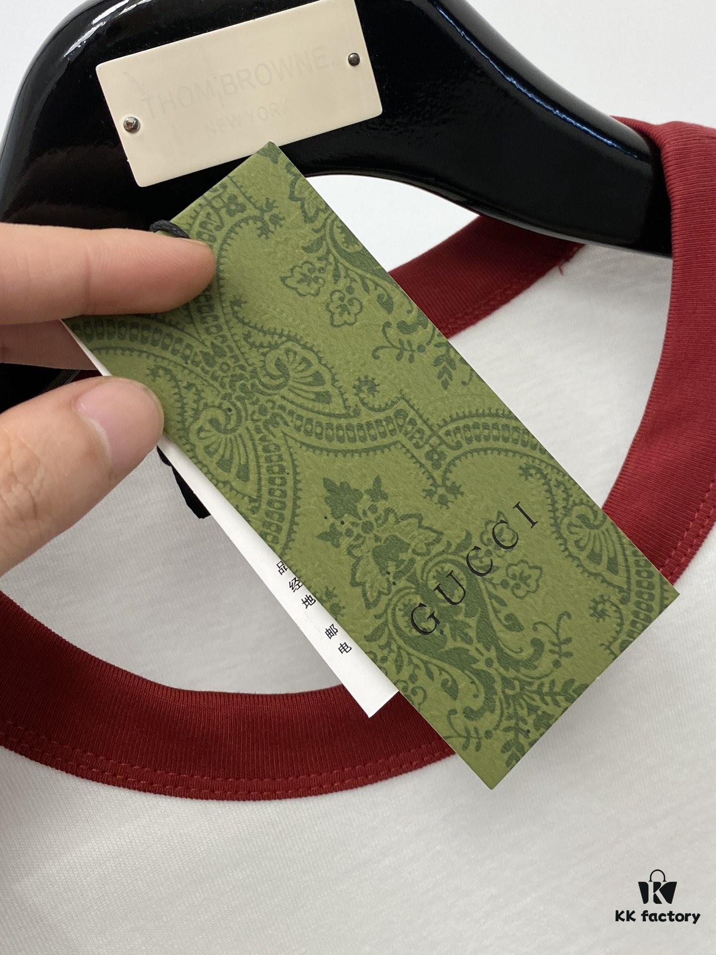 Gucci 2025 Latest Short-Sleeve T-Shirt, Stylish and Handsome with Exquisite Embroidered Logo on Chest, Simple and Versatile Design