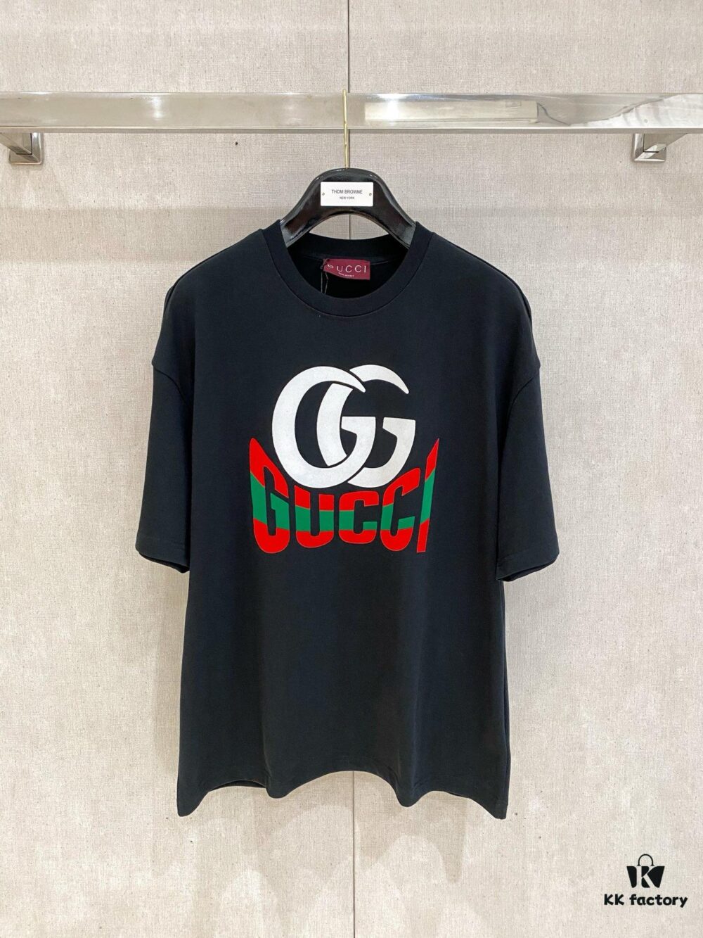 GU Double G Logo Printed Men's Oversized Short Sleeve T-Shirt