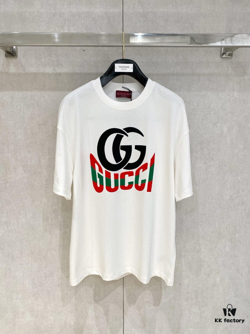 GU Double G Logo Printed Men's Oversized Short Sleeve T-Shirt