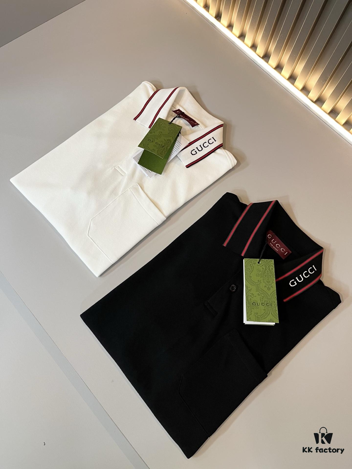 GUC*I GUJIA 2025 Spring/Summer New Short-Sleeve Polo Shirt, Exclusive Release via Trading Company Channel, Synchronized with Official Website Launch! G Brand Spring/Summer Collection Couples' Style Now Available with Knitted Logo on Collar