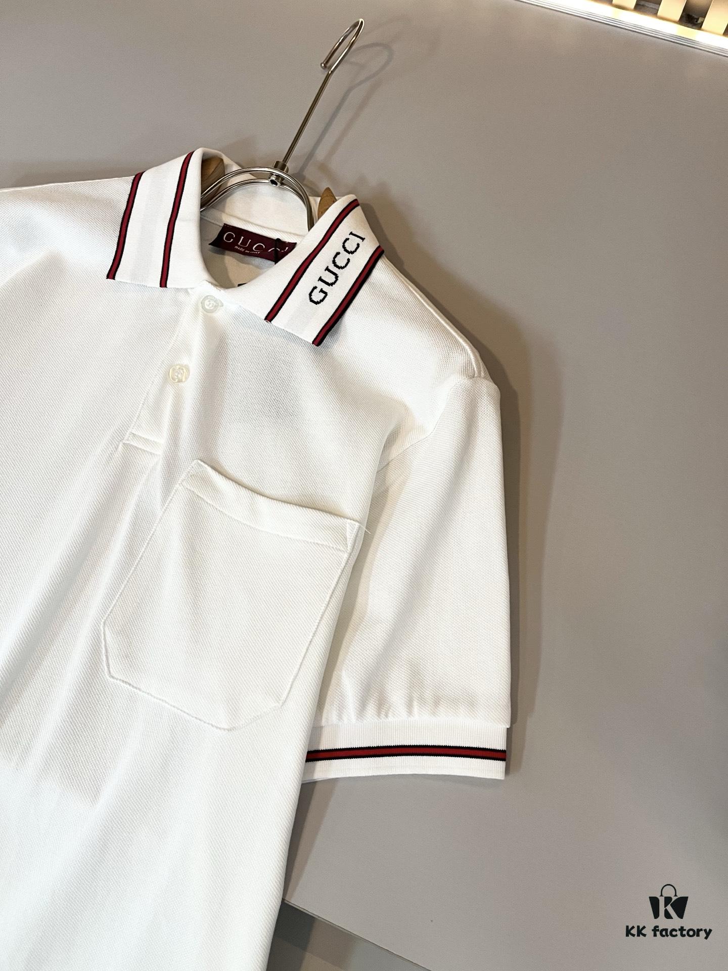 GUC*I GUJIA 2025 Spring/Summer New Short-Sleeve Polo Shirt, Exclusive Release via Trading Company Channel, Synchronized with Official Website Launch! G Brand Spring/Summer Collection Couples' Style Now Available with Knitted Logo on Collar