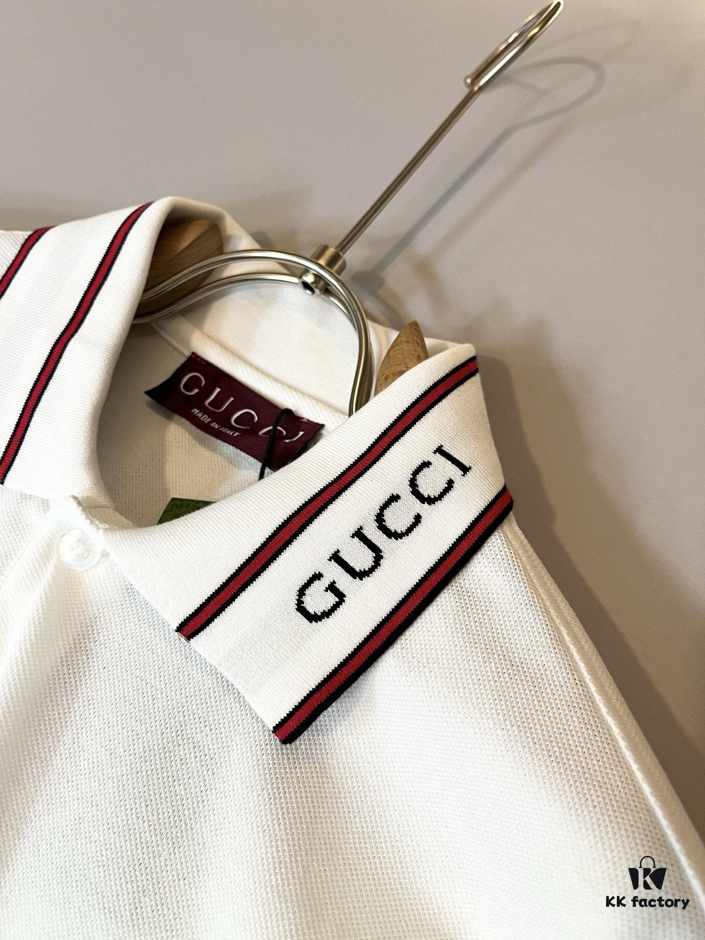 GUC*I GUJIA 2025 Spring/Summer New Short-Sleeve Polo Shirt, Exclusive Release via Trading Company Channel, Synchronized with Official Website Launch! G Brand Spring/Summer Collection Couples' Style Now Available with Knitted Logo on Collar