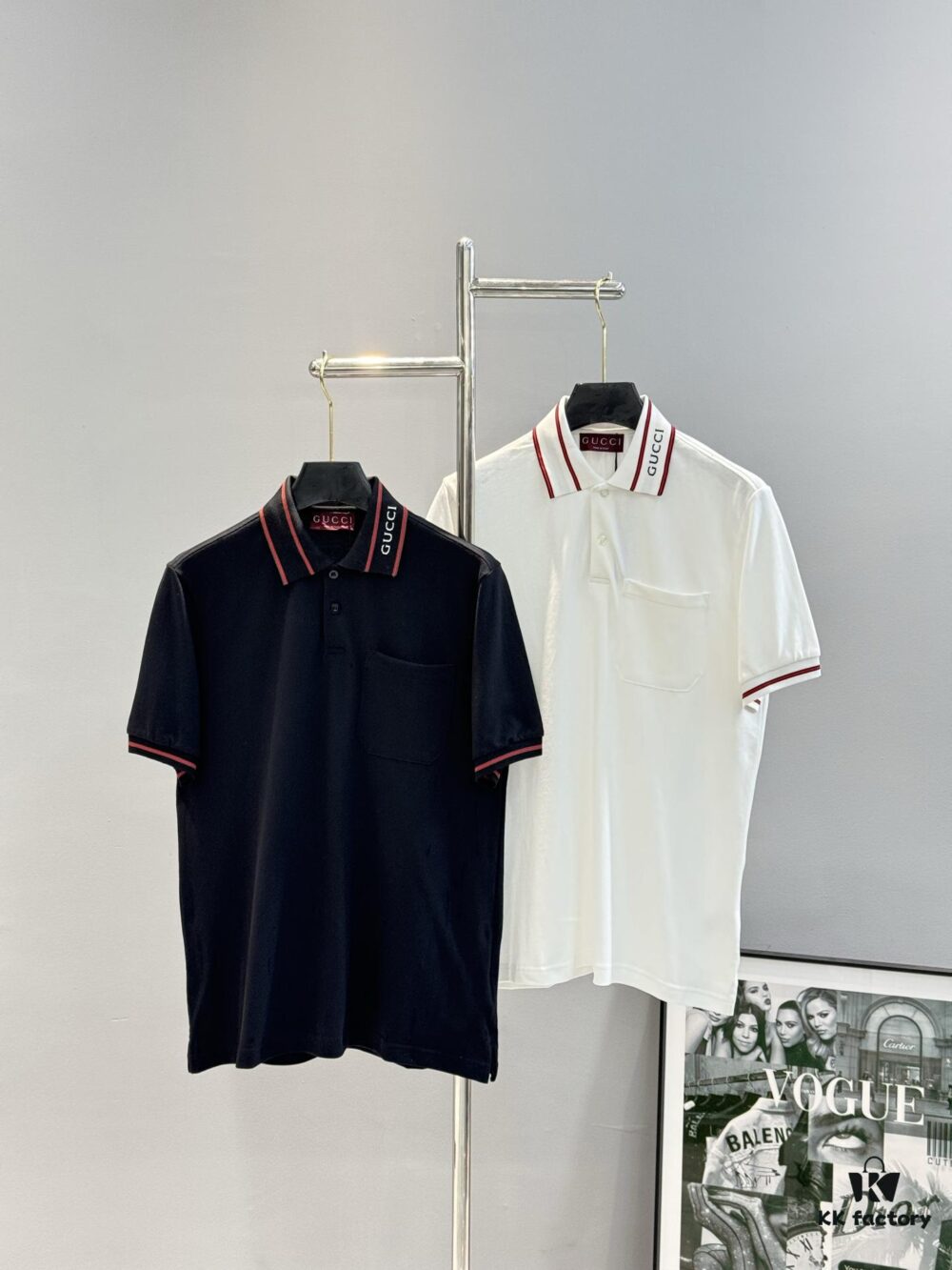 GUCCI 2025 SS Piqué Cotton Short-Sleeve Polo Shirt with Embroidered Logo, Contrasting Jacquard Rib Collar and Custom Laser Mother-of-Pearl Buttons