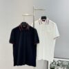 GUCCI 2025 SS Piqué Cotton Short-Sleeve Polo Shirt with Embroidered Logo, Contrasting Jacquard Rib Collar and Custom Laser Mother-of-Pearl Buttons