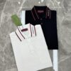 GUCCI 2025 SS Piqué Cotton Short-Sleeve Polo Shirt with Embroidered Logo, Contrasting Jacquard Rib Collar and Custom Laser Mother-of-Pearl Buttons