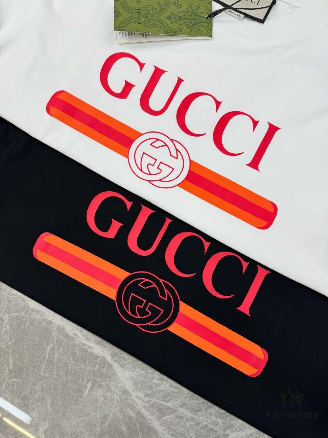 Gucci Unisex Ancora Red Logo Round Neck T-Shirt