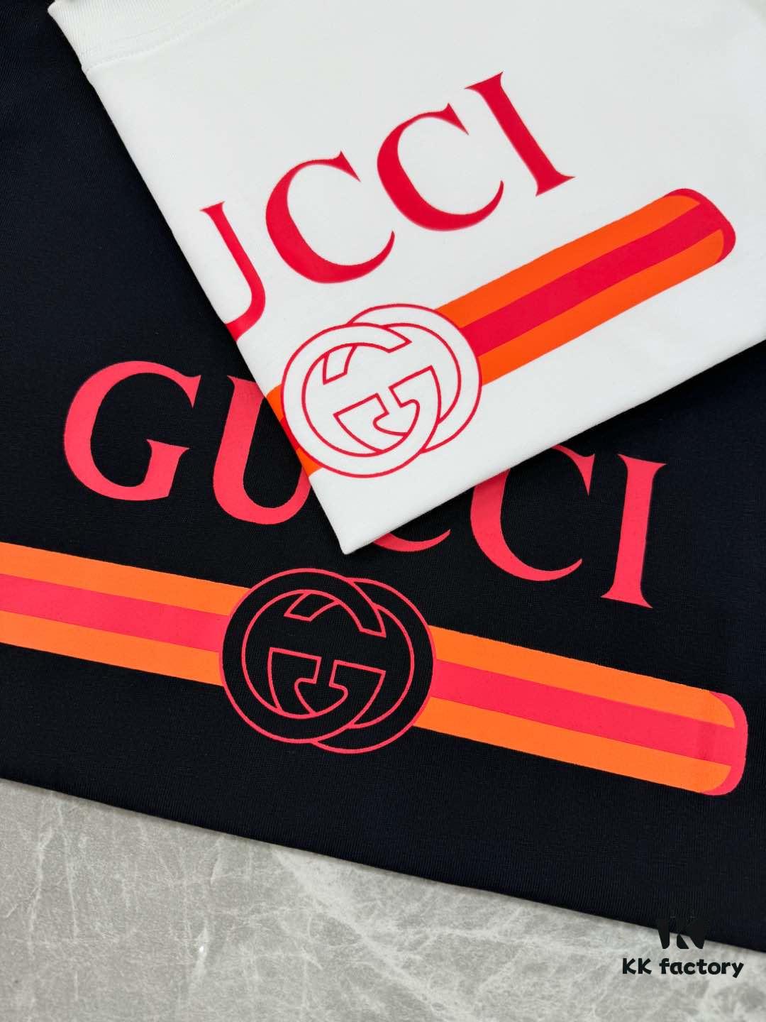 Gucci Unisex Ancora Red Logo Round Neck T-Shirt