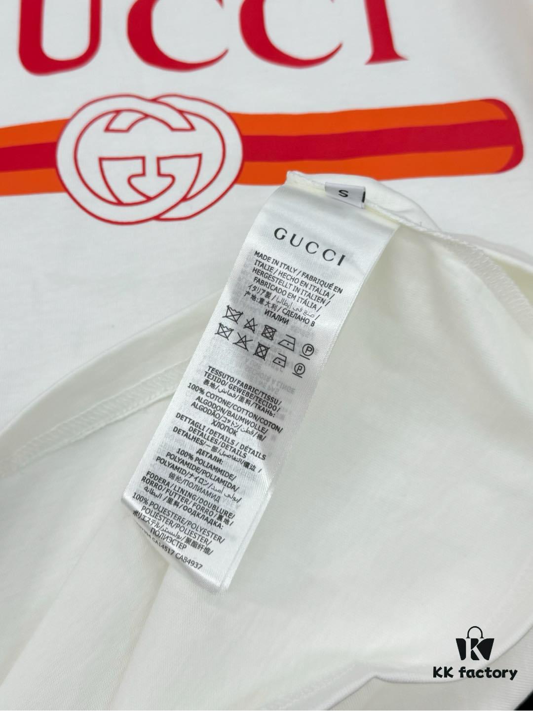 Gucci Unisex Ancora Red Logo Round Neck T-Shirt