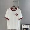 GUCC*25s New Arrival Streetwear T-Shirt, Unisex Design, This Season's Must-Have Style in Gucci's Trend Color – Burgundy Accents on Collar and Cuffs Matching Logo, 3D Embroidered Chest Logo with Unique Visual Impact, Premium 260g Pure Cotton Fabric for Soft, Comfortable, and Structured Fit, Full Branding Details Included. Colors: Black, White. European Size: S–XL (Recommended Size M for Height 175cm / Weight 72.5kg)