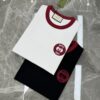 GUCC*25s New Arrival Streetwear T-Shirt, Unisex Design, This Season's Must-Have Style in Gucci's Trend Color – Burgundy Accents on Collar and Cuffs Matching Logo, 3D Embroidered Chest Logo with Unique Visual Impact, Premium 260g Pure Cotton Fabric for Soft, Comfortable, and Structured Fit, Full Branding Details Included. Colors: Black, White. European Size: S–XL (Recommended Size M for Height 175cm / Weight 72.5kg)