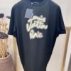 Unisex Black/White T-Shirt by Louis, Crafted from Soft Cotton Knit with Neon-Effected Handwritten Louis Vuitton Paris Logo, Classic Straight Fit Short-Sleeve Cotton Tee