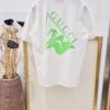 Gucci 2025FW Spring-Summer Oversized Cotton Knit T-Shirt with Gucci Logo Print and Surfer Graphic, Heavyweight Short-Sleeve Tee