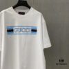 Gucc 225 Spring/Summer New Arrival Letter Print Short Sleeve T-Shirt with Dual Process of Printing and Embroidery