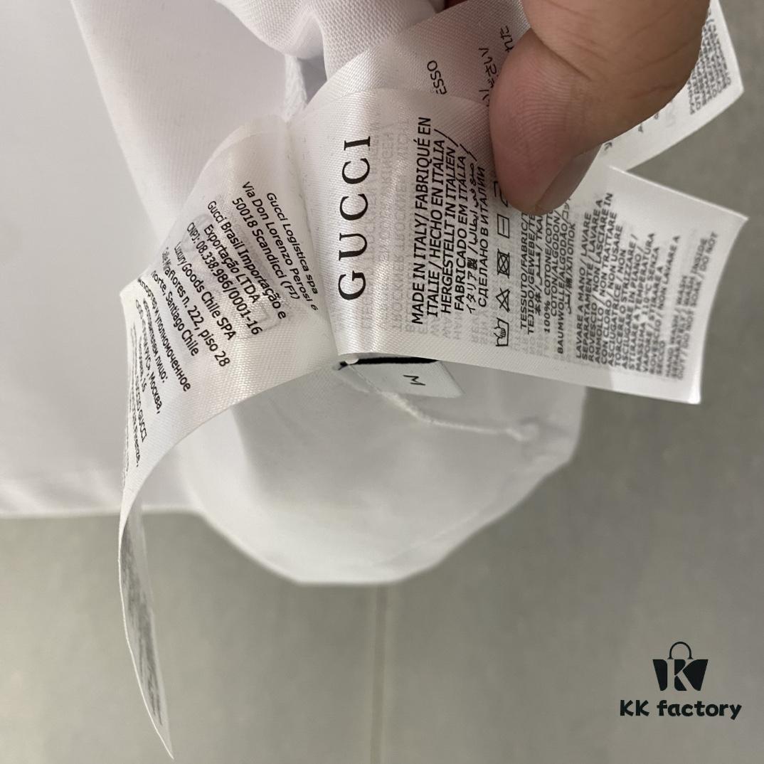 Gucc 225 Spring/Summer New Arrival Letter Print Short Sleeve T-Shirt with Dual Process of Printing and Embroidery