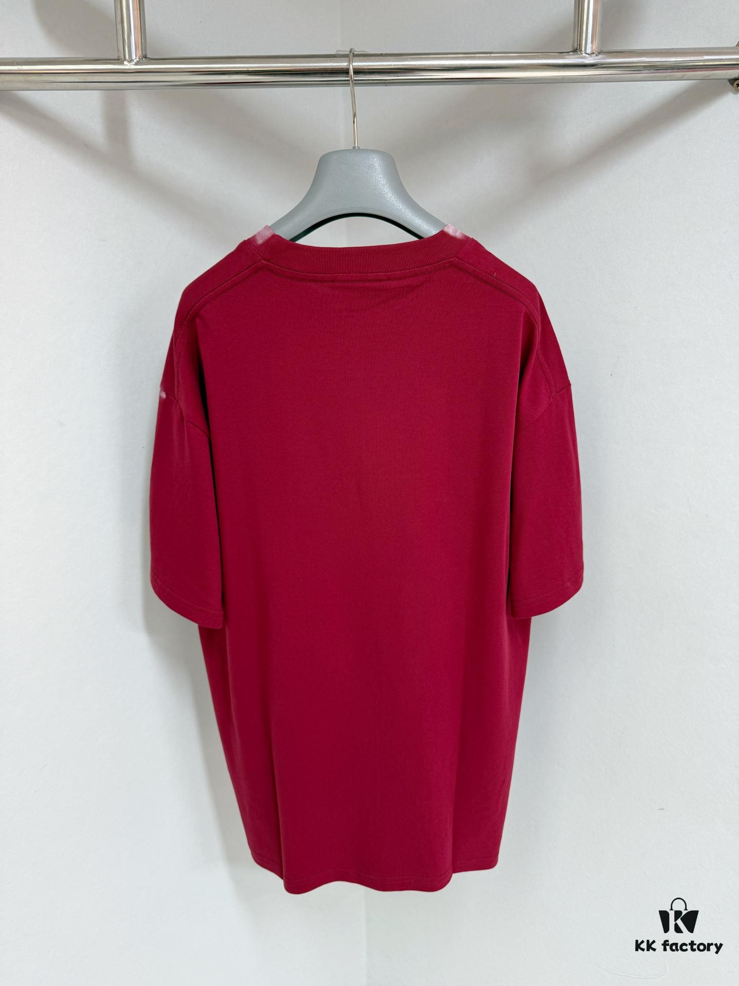 GUCCI 25SS Gucci Printed Cotton Knit T-Shirt Short Sleeve Classic Letter with Spray-Painted Detail on Collar and Sleeves