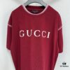 GUCCI 25SS Gucci Printed Cotton Knit T-Shirt Short Sleeve Classic Letter with Spray-Painted Detail on Collar and Sleeves