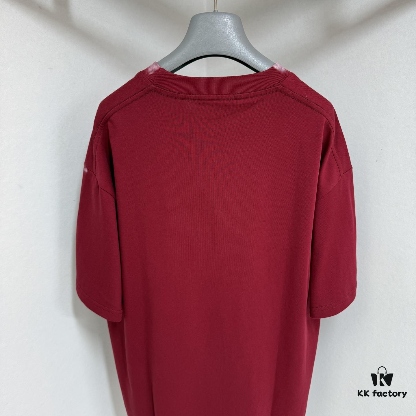 GUCCI 25SS Gucci Printed Cotton Knit T-Shirt Short Sleeve Classic Letter with Spray-Painted Detail on Collar and Sleeves