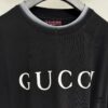GUCCI 25SS Gucci Printed Cotton Knit T-Shirt Short Sleeve with Classic Letter Logo, Spray-Painted Detail on Collar and Sleeves