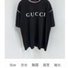 GUCCI 25SS Gucci Printed Cotton Knit T-Shirt Short Sleeve with Classic Letter Logo, Spray-Painted Detail on Collar and Sleeves