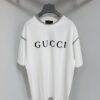 GUCCI 25SS Gucci Printed Cotton Knit T-Shirt Short Sleeve Classic Letter with Spray Paint Decoration on Collar and Sleeves