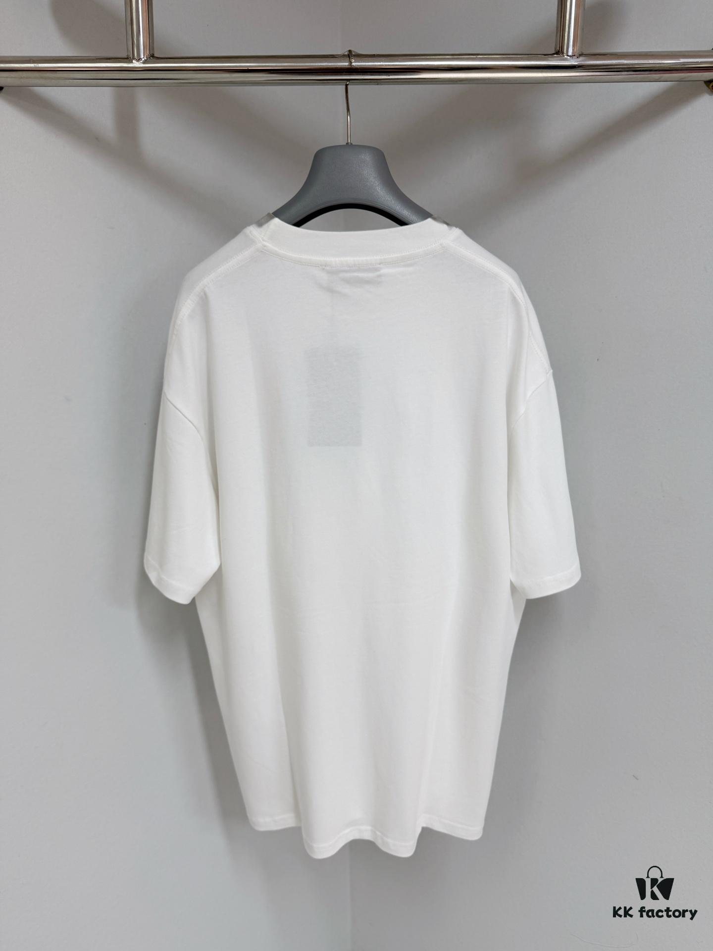 GUCCI 25SS Gucci Printed Cotton Knit T-Shirt Short Sleeve Classic Letter with Spray Paint Decoration on Collar and Sleeves