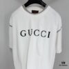 GUCCI 25SS Gucci Printed Cotton Knit T-Shirt Short Sleeve Classic Letter with Spray Paint Decoration on Collar and Sleeves
